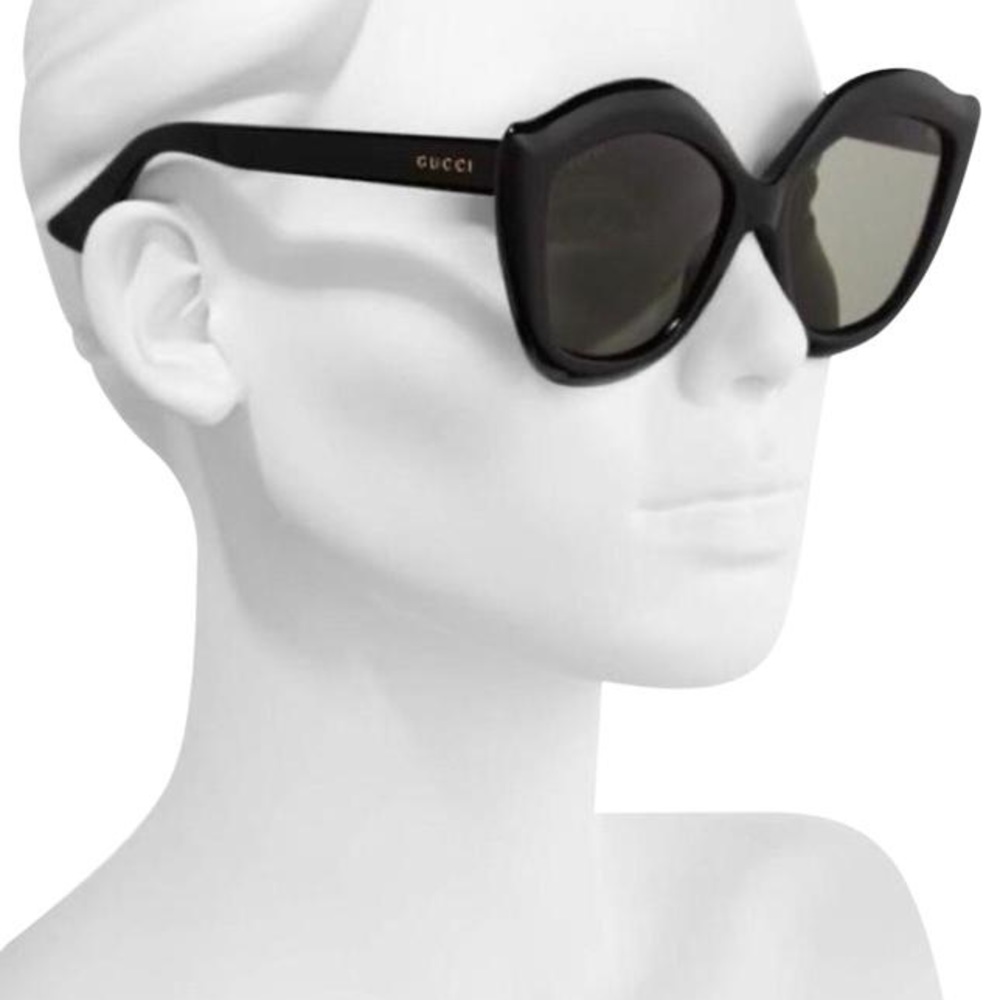 Authentic Gucci GG0117S 001 Women Black Plastic Sunglasses Shades 53/15/140